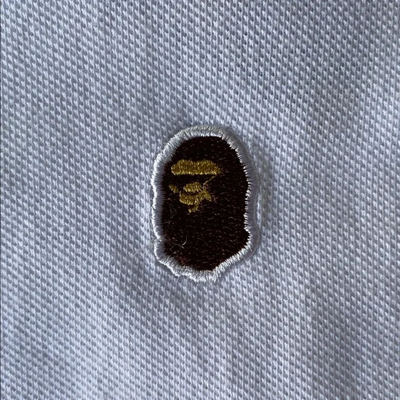 A Bathing Ape White Polo T-Shirt - Boy’s Medium - Picture 3 of 13